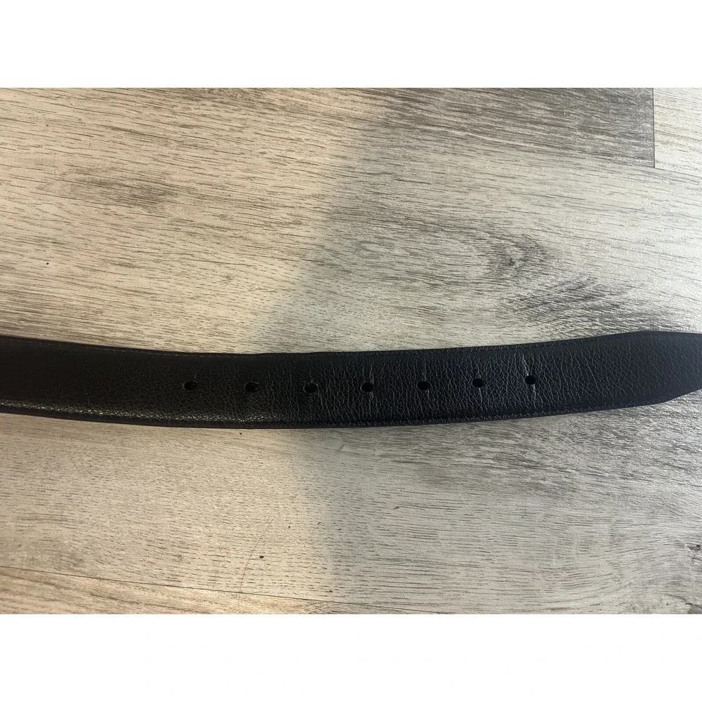 Dockers Synthetic Leather Dress Belt Mens Large 38-40 Black Silver Buckle‎